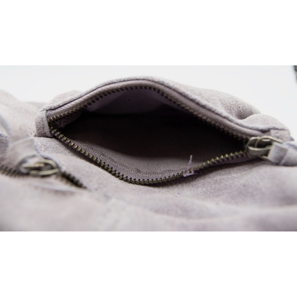 Free People Hudson Suede Sling Bag Genuine Leather Trim Lilac - Picture 7 of 8